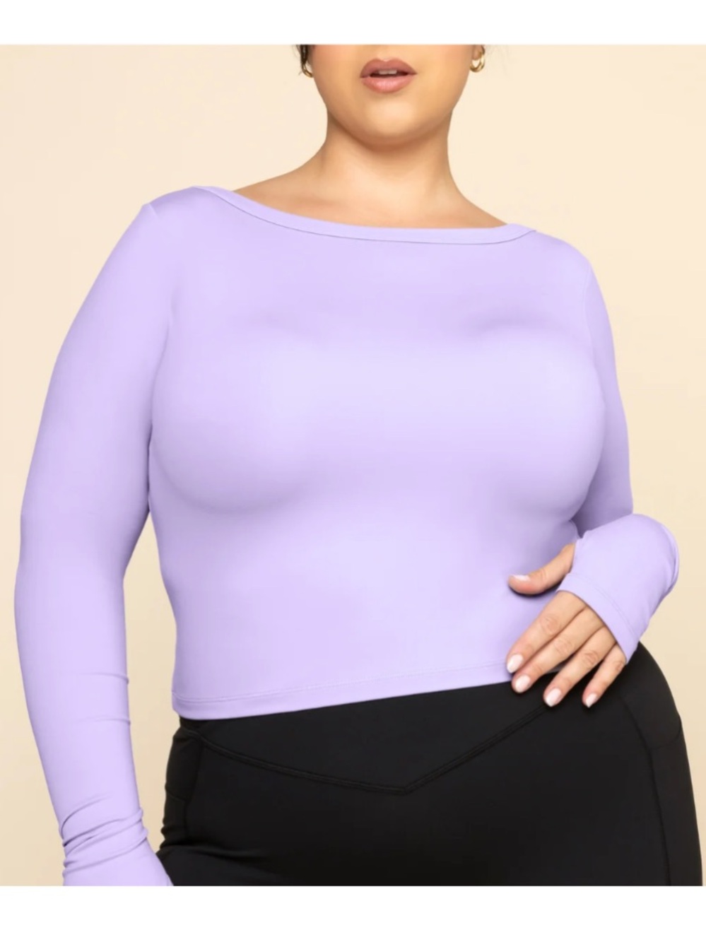 NWOT Your Favorite Reversible Long Sleeve Top (Cropped) - Digital Lavender, XXS